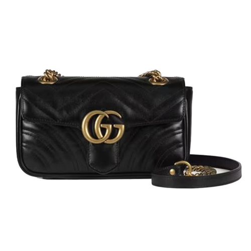 Túi Đeo Chéo Gucci Black Mini GG Marmont Bag Màu Đen