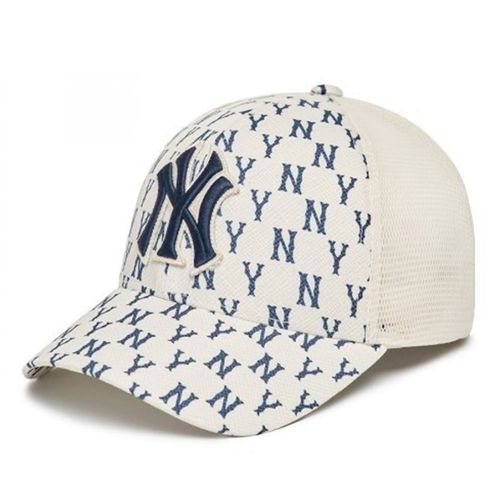 Mũ MLB Monogram Classic Mesh Cap New York Yankees 3 AMCM0223-50CRS Màu Trắng Kem