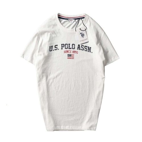 Áo Phông U.S. Polo Assn. In Hình Độc Đáo Màu Trắng Size M