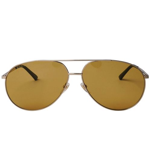 Kính Mát Gucci Yellow Gold GG0832S-003 Oversized Aviator Sunglasses Màu Vàng