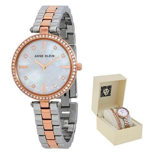 Set Đồng Hồ Và Vòng Đeo Tay Nữ Anne Klein Watch And Bracelet 3559RTST