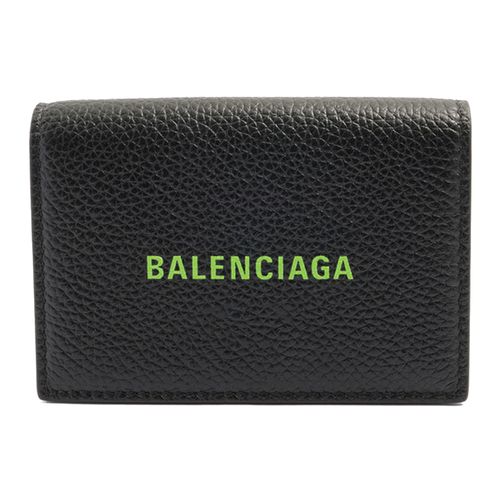 Ví Nam Balenciaga Men's Logo-Print Tri-Fold Wallet 594312 1IZI3 1063 Màu Đen