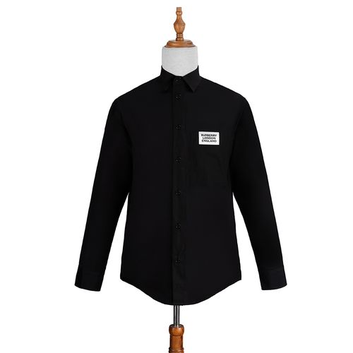 Áo Sơ Mi Burberry Logo Detail Stretch Cotton Poplin Shirt 8021845 Màu Đen