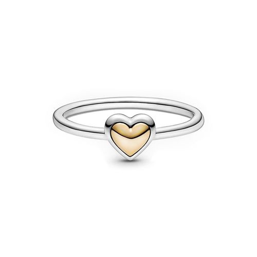 Nhẫn Pandora Domed Golden Heart Ring Màu Bạc