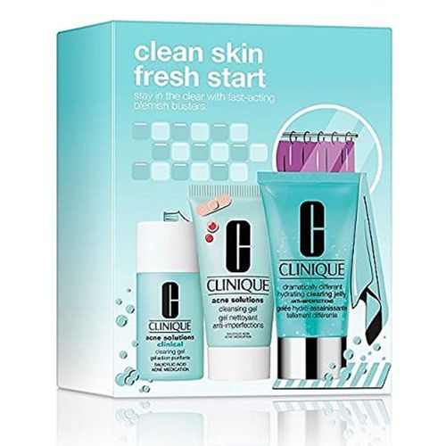 Set Dưỡng Da Hỗ Trợ Điều Trị Mụn Clinique Clean Skin Fresh Start 3 Món