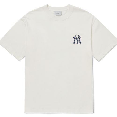 Áo Phông MLB Classic Monogram Clipping Back Logo Short Sleeve T-Shirt New York Yankees 3ATSM0224-50IVS Màu Trắng Size XS