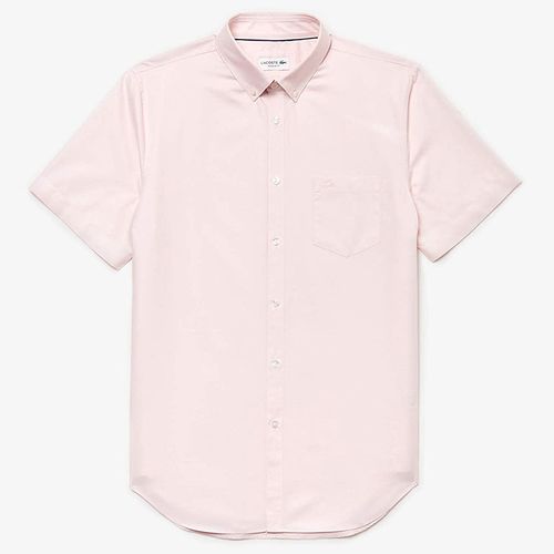 Áo Sơ Mi Lacoste Men's Short Sleeve Shirt – CH9612 10 99P Màu Hồng Size 39