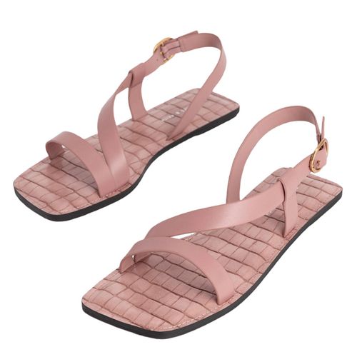 Dép Charles & Keith Asymmetric Slingback Flat Sandals - Pink CK1-70060591 Màu Hồng