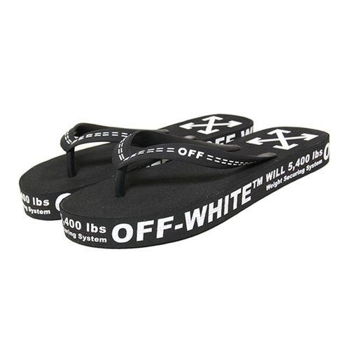 Dép Xỏ Ngón Off-White Logo Embossed Flip Flops Màu Đen