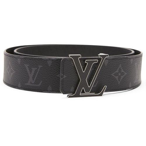 Thắt Lưng Nam Louis Vuitton LV Initiales Reversible Belt Monogram Eclipse Taiga Size 90 Màu Đen