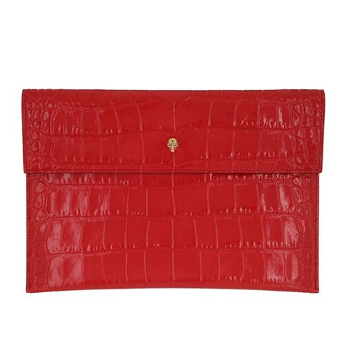 Túi Cầm Tay Alexander Mcqueen Envelope Clutch Leather Deep Red Màu Đỏ