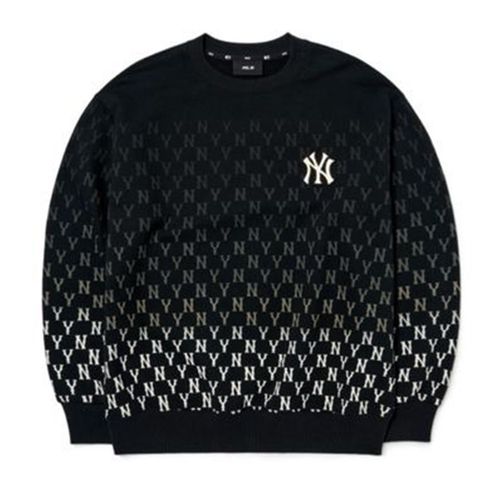 Áo Nỉ Sweater MLB Monogram Gradation Allover Overfit Sweatshirts New York Yankees AMTM1024-50BKS Màu Đen Size M