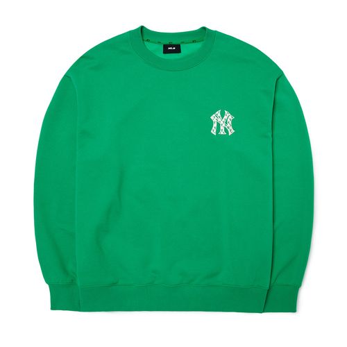 Áo Nỉ Sweater MLB Monogram Logo Overfit Sweatshirt New York Yankees 3AMTM0124-50GNS Màu Xanh Green
