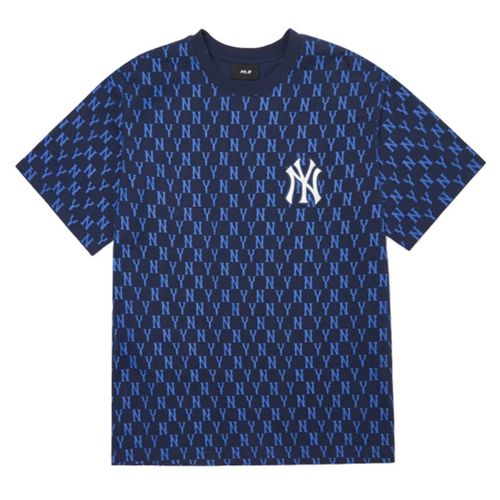 Áo Phông MLB Basic Monogram Allover New York Yankees 3ATSM1023-50NYS Màu Xanh Đen Size M
