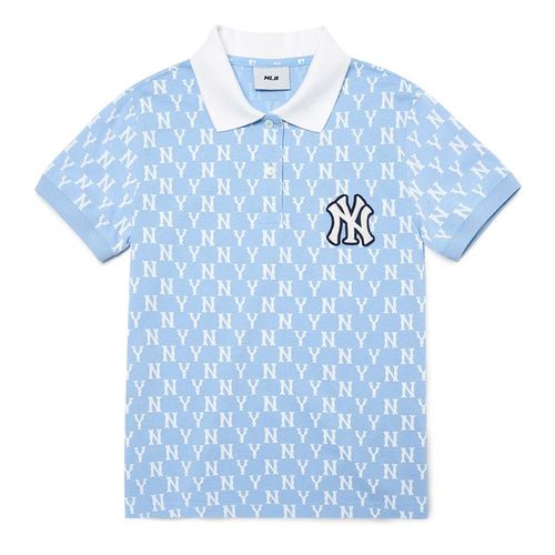 Áo Polo MLB Monogram New York Yankees 3FPQM5023-50BLL Màu Xanh Blue