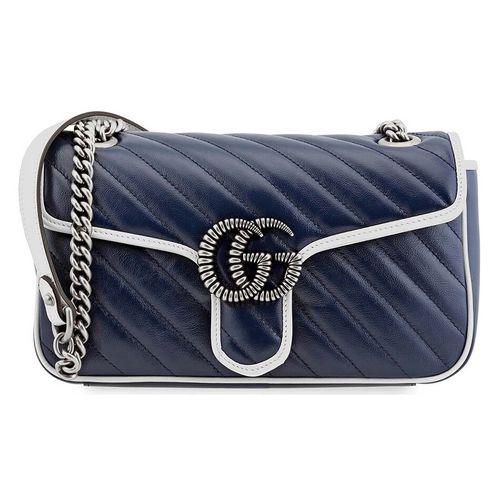 Túi Đeo Chéo Gucci Ladies GG Marmont Small Shoulder Bag In Blue Màu Xanh Blue