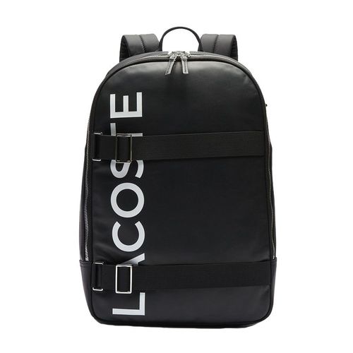 Balo Lacoste Men’s L.12.12 Branded And Strap Backpack NH3117IA-279 Màu Đen Trắng