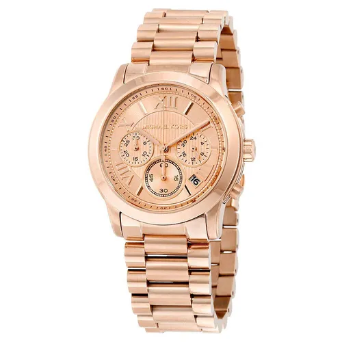 Michael Kors Ladies Jaryn Rose Gold Plated Pink Bracelet Watch MK4343   thbakercouk