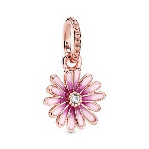 Hạt Vòng Charm Pandora Pink Daisy Flower Dangle 788771C01 Màu Vàng Hồng