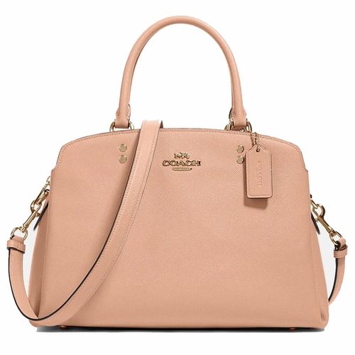 Túi Xách Coach 91493 Crossgrain Leather Lillie Carryall Satchel Shoulder Bag Gift Pink Màu Hồng Nhạt
