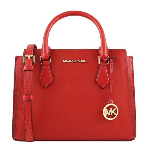 Michael Kors Hope Satchel Bag Large Flame Red in Saffiano Leather with  Goldtone  US