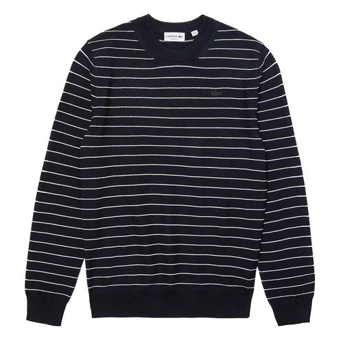 Áo Len Nam Lacoste Men’s Striped Organic Cotton Sweater AH9020 G45 Màu Xanh Đen Size 4