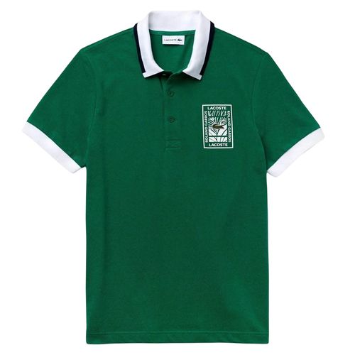 Áo Polo Lacoste Men's Sport Roland Garros Cotton Plant Design PH0007-51 Màu Xanh Green Size S