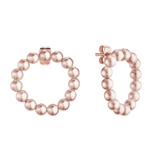 Khuyên Tai Misaki Monaco Bliss Rose Gold Earrings With Pink Handmade Pearls Màu Vàng Hồng