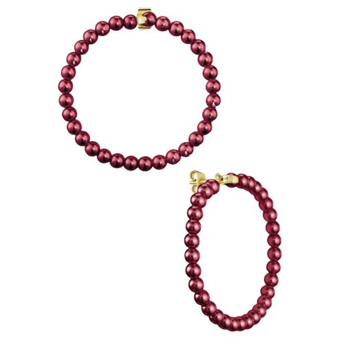 Khuyên Tai Misaki Monaco Gold Bliss Hoops With Red Artisan Pearls Màu Đỏ
