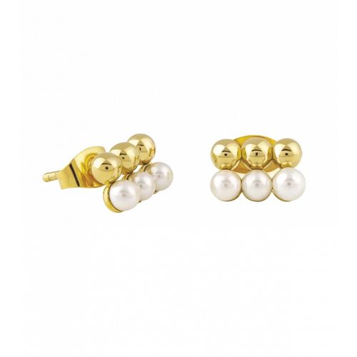 Khuyên Tai Misaki Monaco Attraction Earrings Gold With White Artisanal Pearls Màu Vàng
