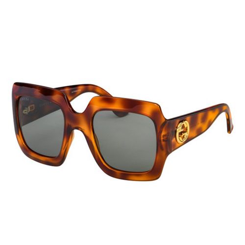 Kính Mát Gucci Oversize Brown Havana Square Sunglasses GG0053S 002 Màu Xanh, Nâu