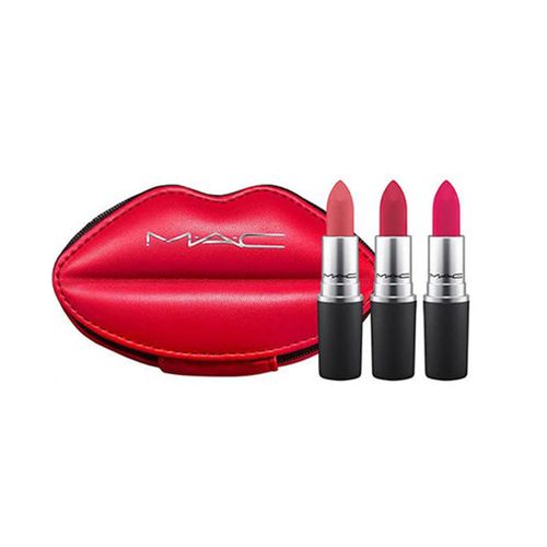Set Son MAC Travel Exclusive Powder Kiss Lipstick 3 Món