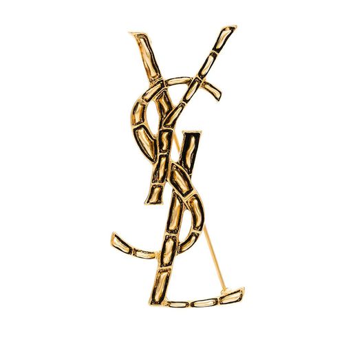 Cài Áo Yves Saint Laurent YSL Pin Brooch Màu Đen Vàng