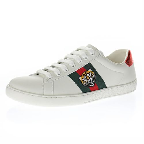 Giày Thể Thao Gucci Ace Sneaker With Embroidered Tiger Màu Trắng Phối Họa Tiết Size 41