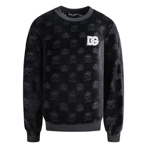 Áo Nỉ Nam Sweater Dolce & Gabbana D&G Fur Logo Embroidered Black G9PQ1T G7F6T N0000 Màu Đen Size 44