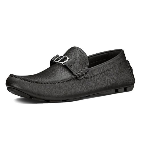 Giày Lười Nam Dior Loafer Black Grained Calfskin Màu Đen Size 40.5