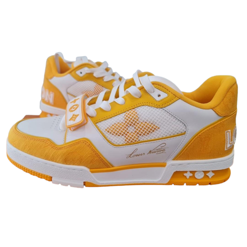 Giày Thể Thao Nam Louis Vuitton Sneaker LV Trainer Sneaker 1A9ZI6 Màu Trắng Vàng Size 42