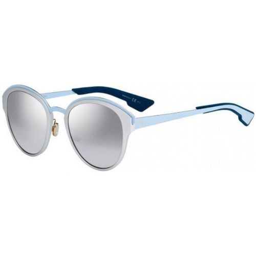 Kính Mát Dior Sun Light Gray, Silver Mirror Round Ladies Sunglasses DIORSUN RCV/96 52