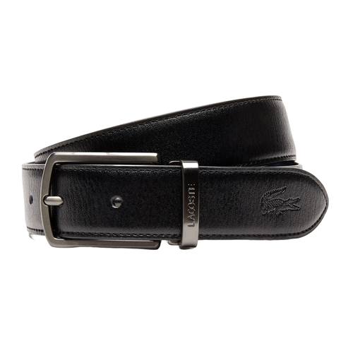 Set Thắt Lưng Lacoste Men's Reversible Leather Belt And 2 Buckles Gift Set RC4011.672 Màu Đen Size 100
