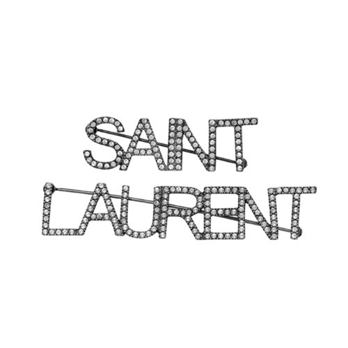 Cài Áo Yves Saint Laurent YSL Brooches In Brass And Crystal 586493Y15268368 Màu Bạc