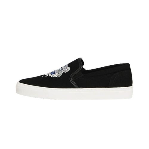 Giày Slip On Kenzo Canvas Sneakers With Tiger Logo FC55SN100F71 Màu Đen