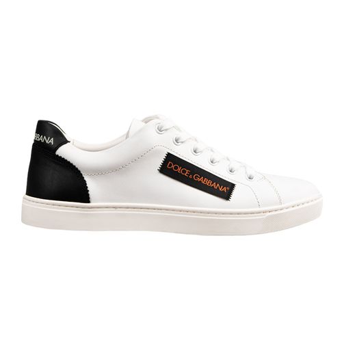 Giày Sneakers Dolce & Gabbana D&G Logo Patch Leather White CS1640 Màu Trắng