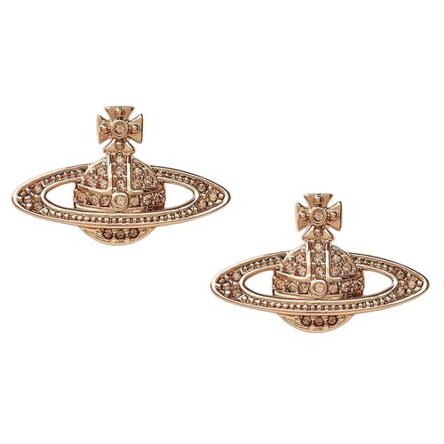 Khuyên Tai Vivienne Westwood Mini Bas Relief Earrings Pink Gold Màu Vàng Hồng