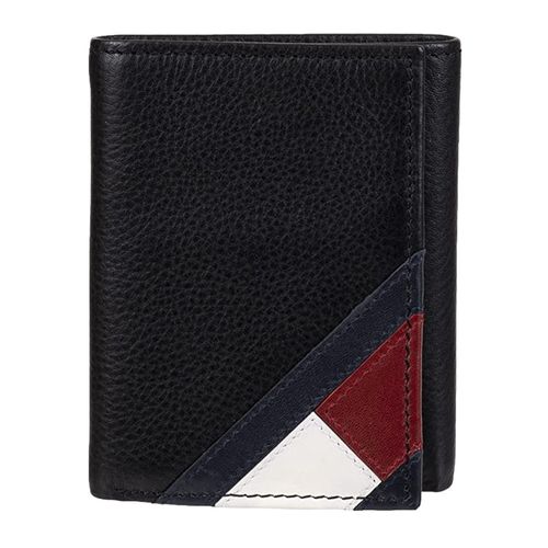 Ví Tommy Hilfiger Men's Genuine Leather Slim Trifold Wallet Màu Đen
