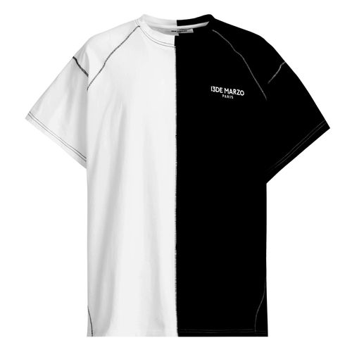 Áo Phông 13 De Marzo Monochrome Teddy Bear Patchwork T-Shirt FR-JX-132 Màu Đen Trắng Size M