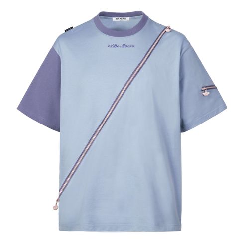 Áo Phông 13 De Marzo Palda Bear Zipper T-Shirt Blue FR-JX-509 Màu Xanh Blue Size S