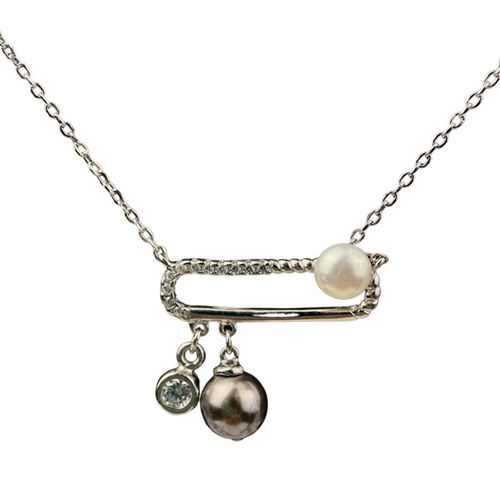 Mặt Dây Chuyền Nữ Minh Hà Pearl Jewelry Ngọc Trai Cách Điệu Màu Bạc