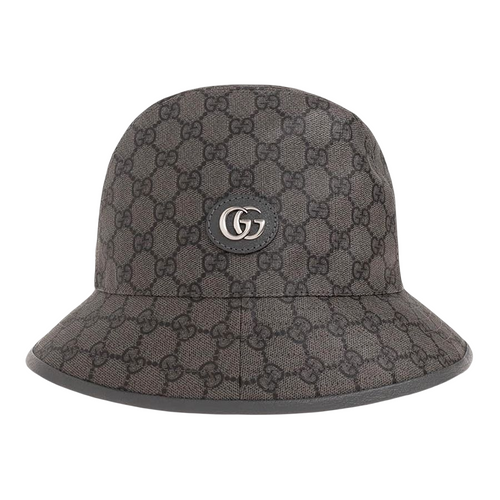 Mũ Gucci GG Supreme Canvas Bucket Hat Màu Xám Đen