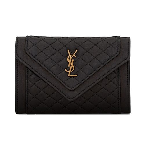 Ví Nữ Yves Saint Laurent YSL Gaby Small Envelope Wallet In Quilted Lambskin 6920521EL071000 Màu Đen
