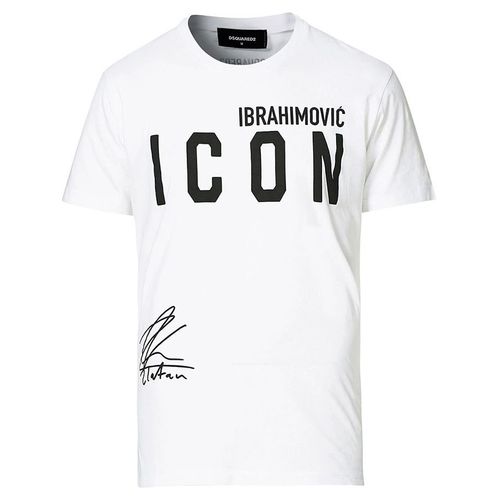 Áo Phông Nam Dsquared2 Icon Ibrahimovic T-Shirt S79GC0024 Màu Trắng